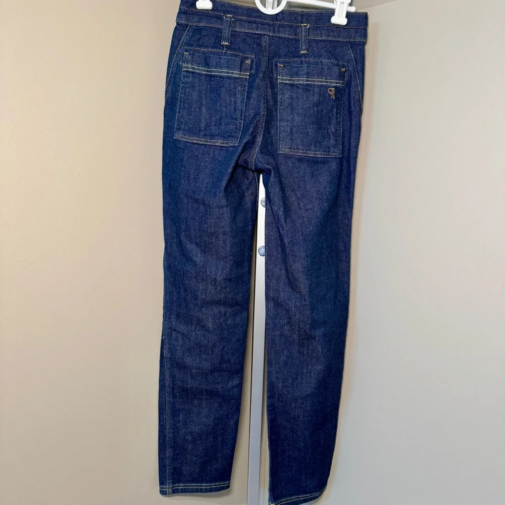PILCRO jeans denim dark wash straight leg high rise button fly‎ women size 23T